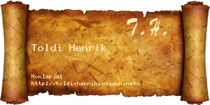Toldi Henrik névjegykártya