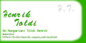 henrik toldi business card